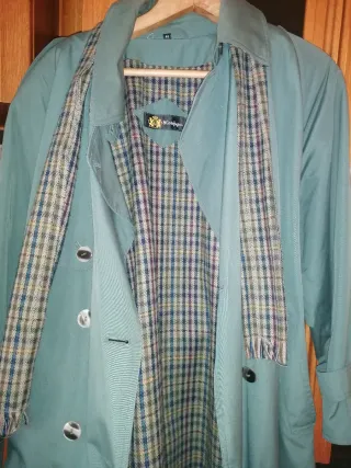 Gabardina señora multicolor y verde azulado