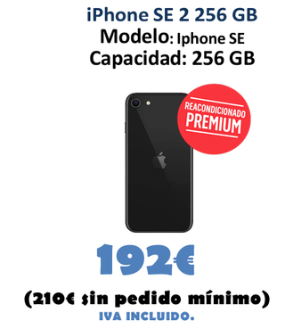 iPhone SE 2 256 GB Negro Reacondicionado