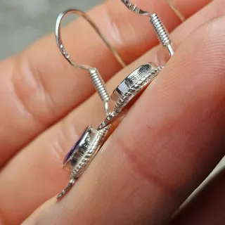 Pendientes Plata 925 Amatista Morada