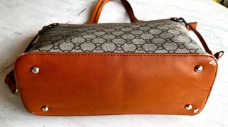 Bolso Tote Estampado Marrón y Beige Talla L