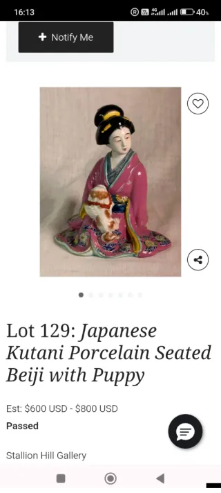 Figura Kutani Beijin Geisha