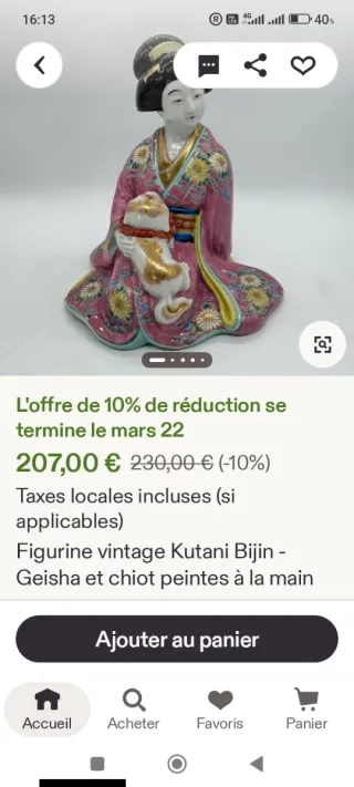 Figura Kutani Beijin Geisha