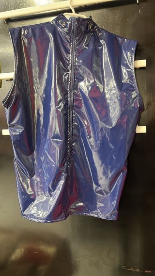 Chaleco Top Brillante Azul