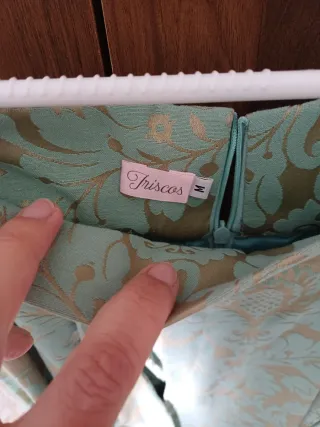 Falda larga fiesta dorada y verde