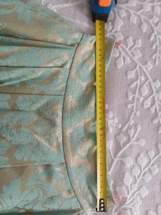 Falda larga fiesta dorada y verde