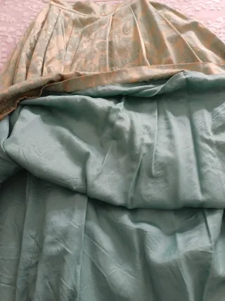 Falda larga fiesta dorada y verde