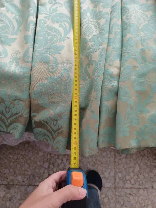 Falda larga fiesta dorada y verde