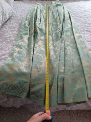 Falda larga fiesta dorada y verde