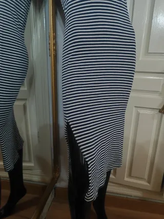 Vestido Navy marinero ajustado largo