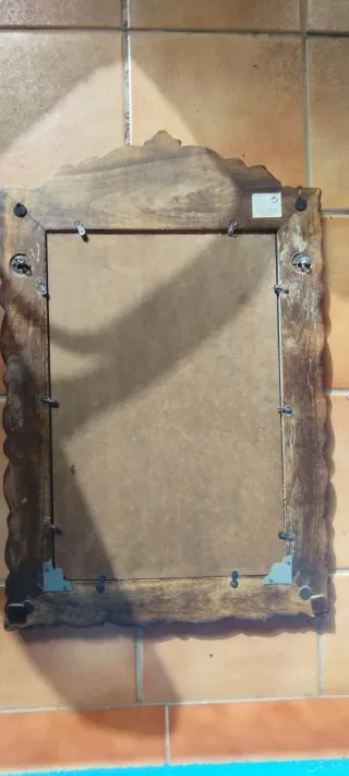 Espejo de madera tallada importado de India