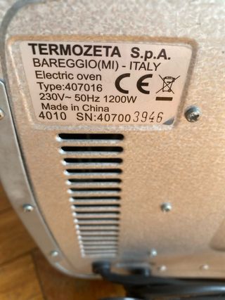 Horno de mesa Termozeta 16L Inox