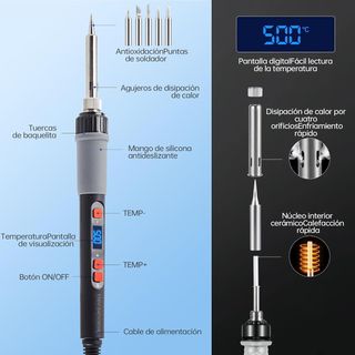 Kit Soldador 90W Temperatura Ajustable