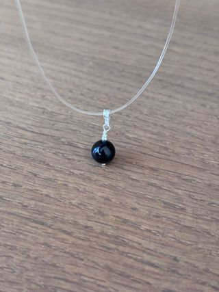 Collar Turmalina Negra y Plata de Ley