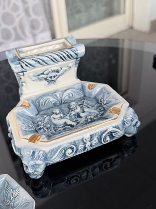 Ceniceros Cerámica Capodimonte Querubines Azules