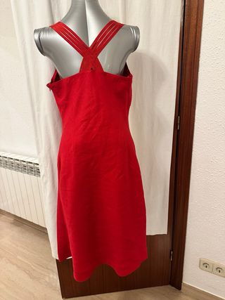 Vestido de lino rojo