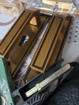 2 Manillas Puerta Doradas con Llave