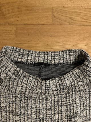 Falda Zara cuadros gris y blanco