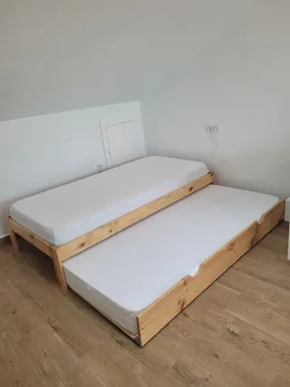 Cama nido LUFE 90cm madera maciza barniz natural