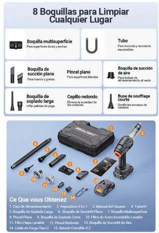 Aspirador de Mano SEALIGHT 21000 Pa SIN ABRIR