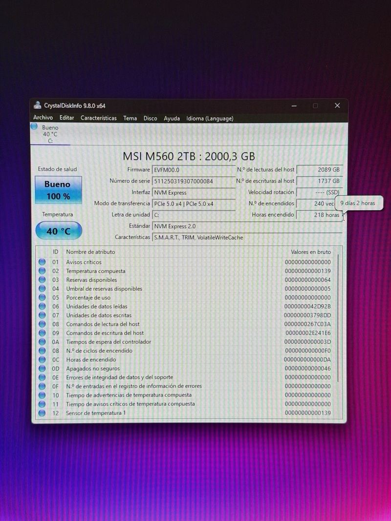 2TB PCIe 5.0 NVMe M.2 MSI SPATIUM M560 afbeelding 5
