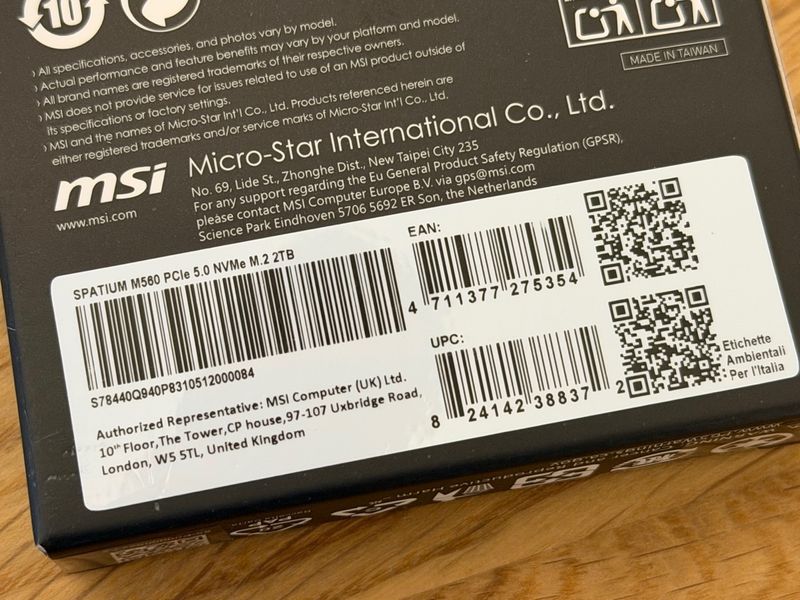 2TB PCIe 5.0 NVMe M.2 MSI SPATIUM M560 afbeelding 2