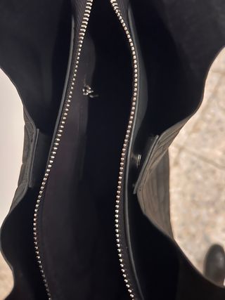 Bolso Parfois Negro Piel Efecto Cocodrilo