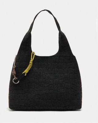 Bolso Parfois Negro Piel Efecto Cocodrilo
