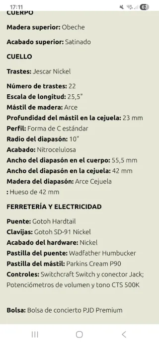 Guitarra Eléctrica PJD St. John Standard