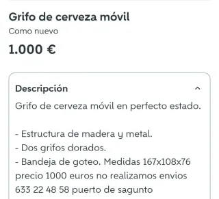 Grifo Cerveza Doble con Mueble y Ruedas