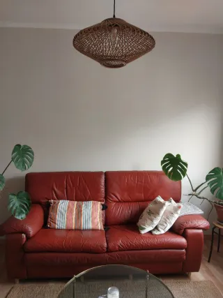 Gratis! Sofá de piel rojo 2 plazas