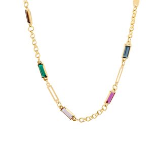 collar oro 18k con piedra 22cm