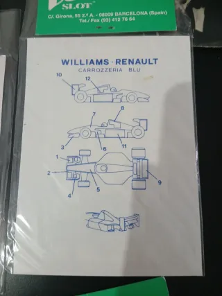 Pegatinas Scalextric F1 Williams, Sauber, Red Bull