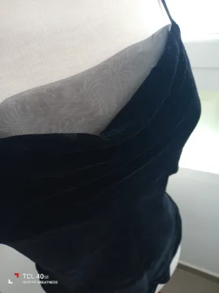 Top terciopelo Negro