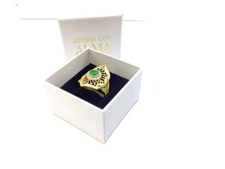 anillo oro 18k con piedra con circonita