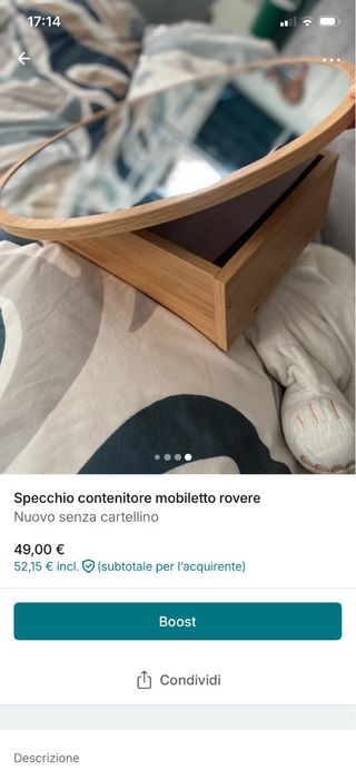 Specchio contenitore mobiletto rovere