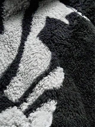 Chaqueta Polar Y2K Zebra Oversized Negro Gris