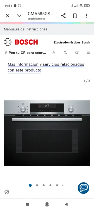 Horno microondas Bosch cma585gso