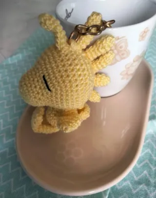 Llavero Woodstock ganchillo Peanuts Snoopy