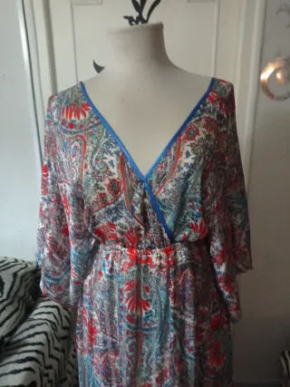 Vestido largo estampado multicolor