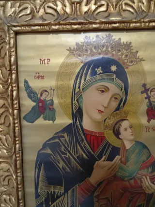 Cuadro Virgen del Perpetuo Socorro Dorado