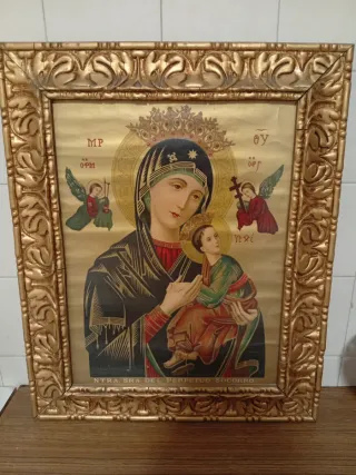 Cuadro Virgen del Perpetuo Socorro Dorado