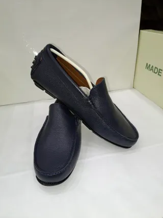 Mocassini uomo pelle blu tg. 42