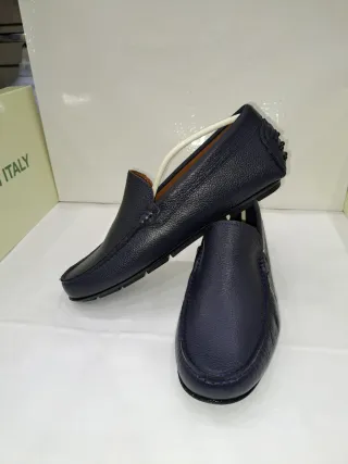 Mocassini uomo pelle blu tg. 42