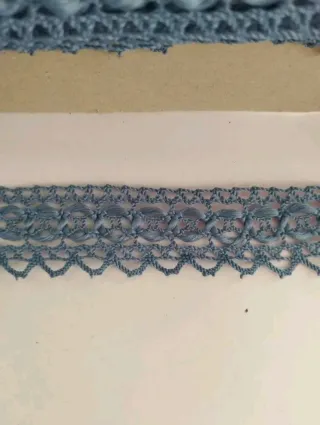 Punta de encaje azul pavo