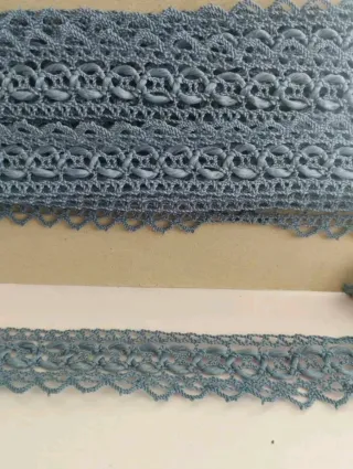 Punta de encaje azul pavo