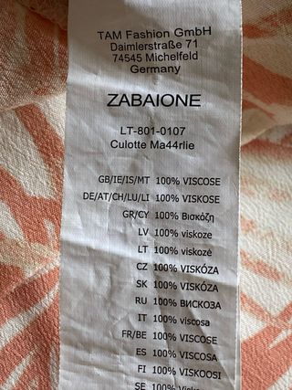 Pantalón ancho Zabaione Viscosa Estampado