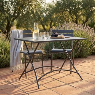 Tavolo Bistrot Pieghevole Rettangolare in Acciaio