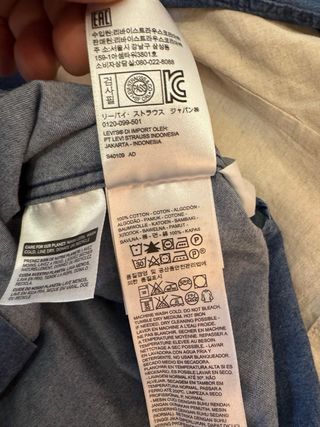 Camisa Levi's Azul Talla M Manga Larga