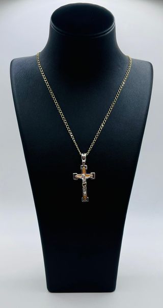 Cruz 18K Oro Combinado