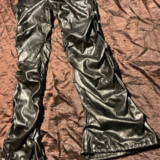 Pantalones Shein cuero fruncidos cremallera